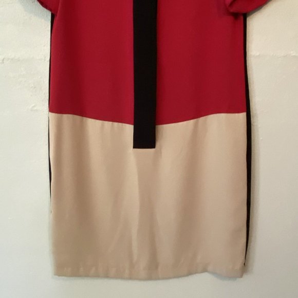 Calvin Klein Womens Sz 6 Colorblock Short Sleeve Shift Dress Career Work Modern - Picture 3 of 9